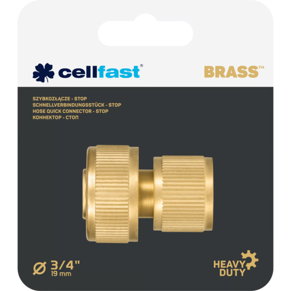Коннектор CELLFAST BRASS с аквастопом 3/4'' латунный