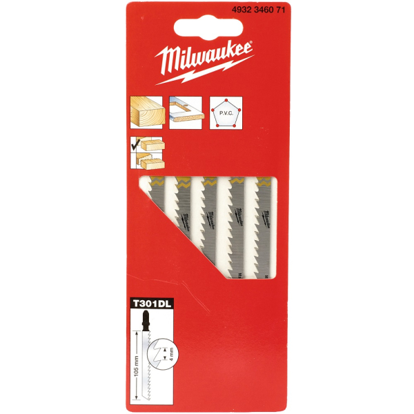 Пилочки Milwaukee для лобзика T301DL 105 мм 5 шт