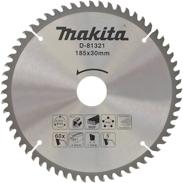 Диск п/п Makita 185*30*2.2/1.4*60T   (D-81321) универсальный