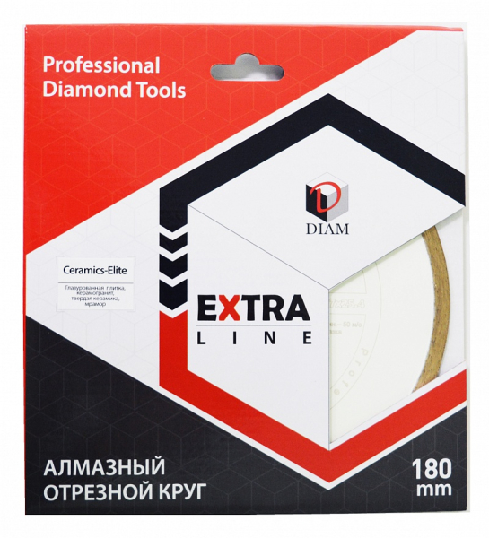 Диск алмазный DIAM 1A1R CERAMICS-ELITE 230*25.4 мм сплошной