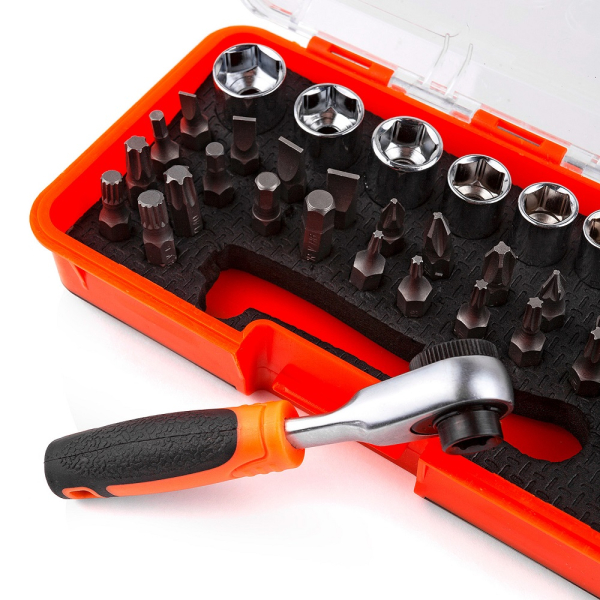 Набор бит и головок AV Steel 37 предметов 1/4"  AV-071037