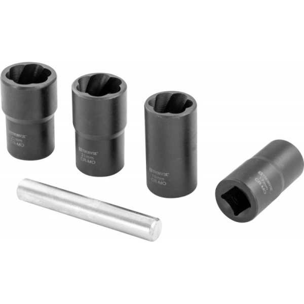 Набор головок THORVIK для поврежденного крепежа 1/2" DR, 17-22мм, 5 предметов   BESS125