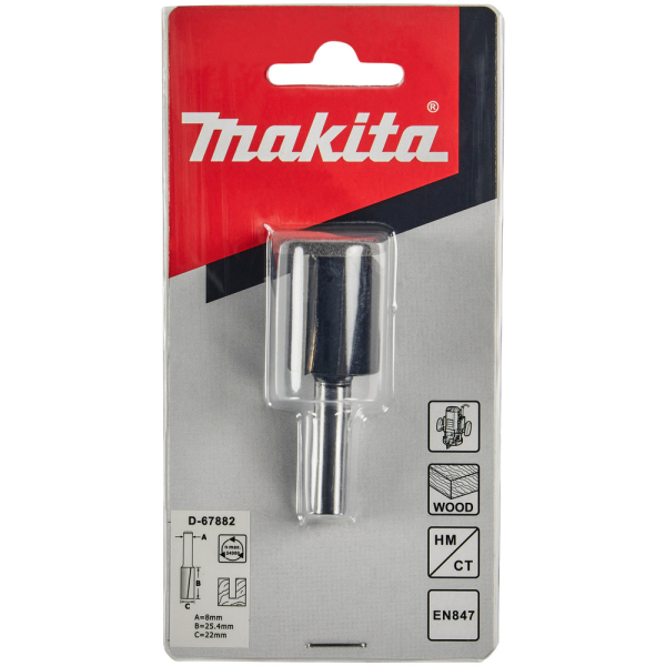 Фреза Makita пазовая с 2 кромками 22*25,4*8*57*2Т  D-67882