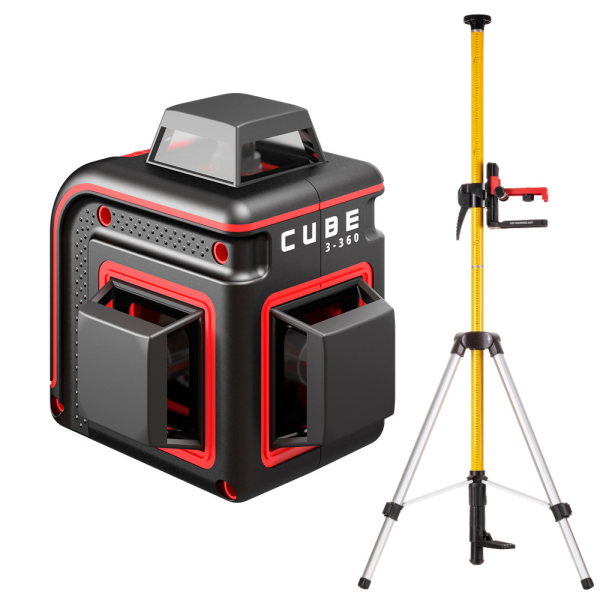 Набор ADA: Лазерный уровень ADA CUBE 3-360 Basic Edition (А00559) + штатив ADA SILVER Plus (А00556) 