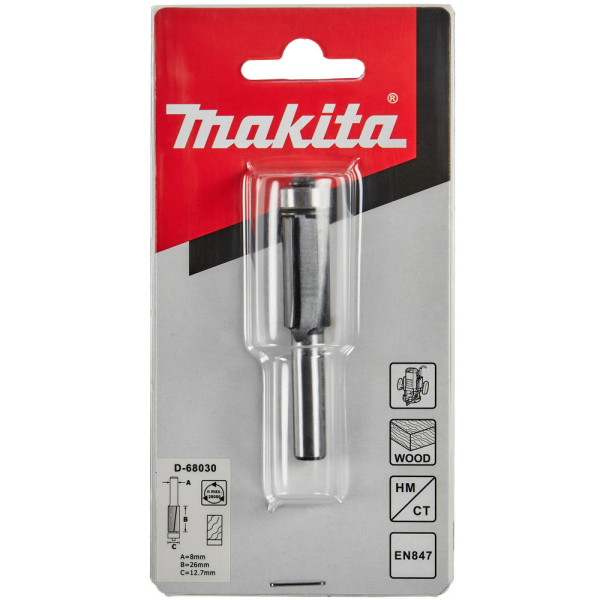 Фреза кромочная Makita прямая 12,7*26*8*69*2T   D-68030