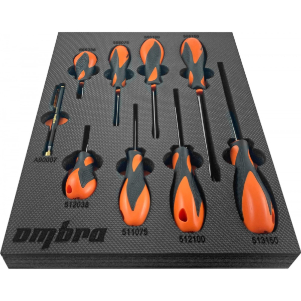Набор отверток стержневых OMBRA Basic в EVA ложементе (9 пр.)   OMT9STE