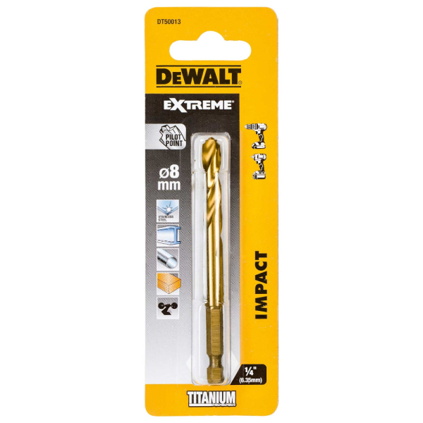 Сверло DEWALT TITAN по металлу 8 мм   DT 50013    (1шт в упак)