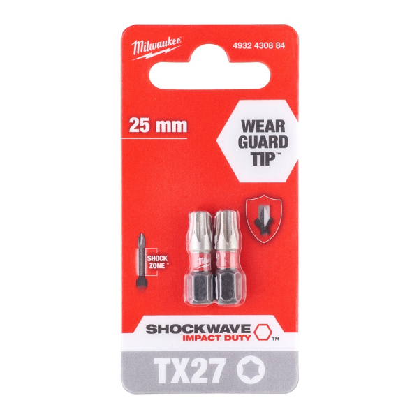 Бита Milwaukee SHOCKWAVE TX27 25мм 2шт