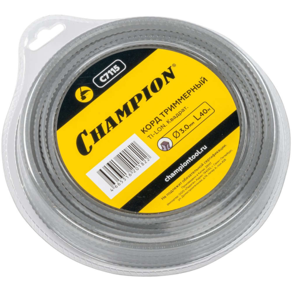 Леска CHAMPION TI-LON 3,0*40 м (зубчатый квадрат)+нож   C7115