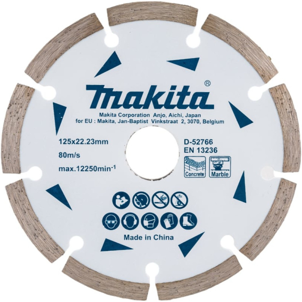 Диск алмазный Makita сегмент по бетону/мрамору 125х22,23х7  D-52766