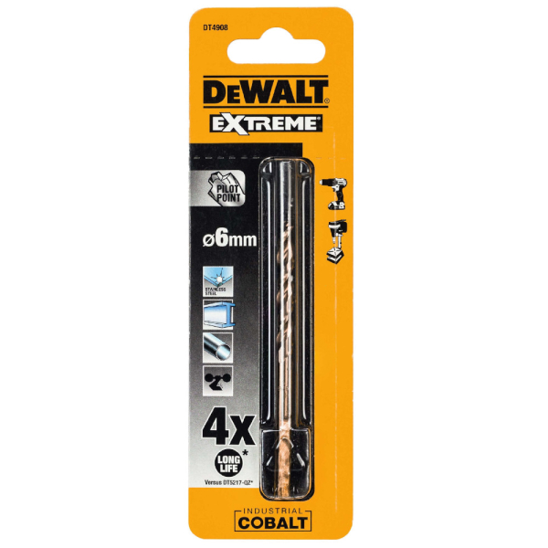Сверло DEWALT по металлу  6,0*93   DT 4908    (1шт в упак)