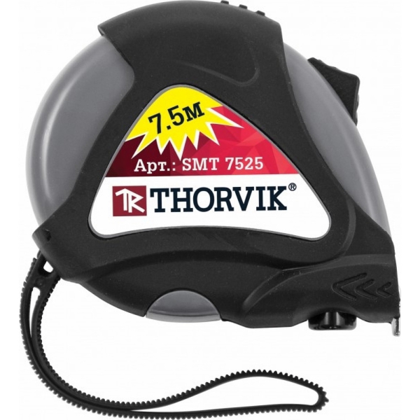 Рулетка THORVIK в обрезиненном корпусе 7.5м   SMT7525