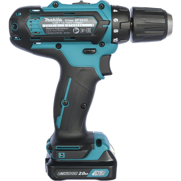 Дрель аккумуляторная Makita DF 331 DWAE Li-ion