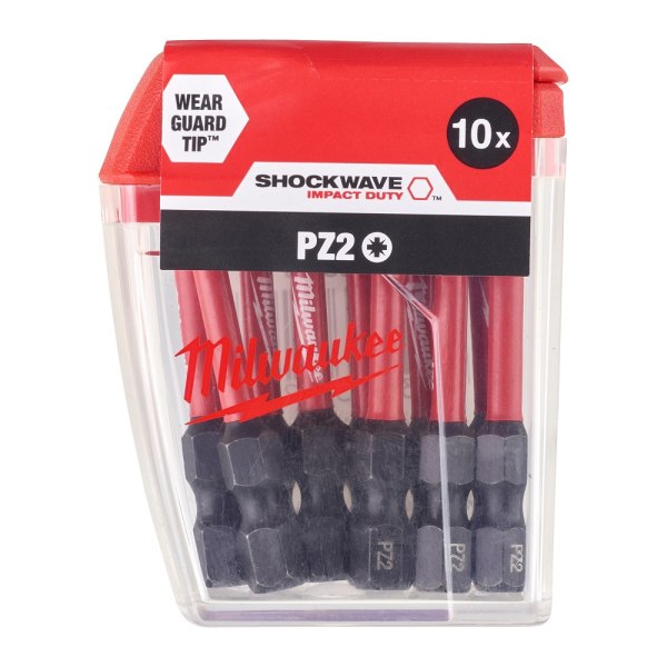 Набор бит Milwaukee SHOCKWAVE PZ2 50мм из 10 штук
