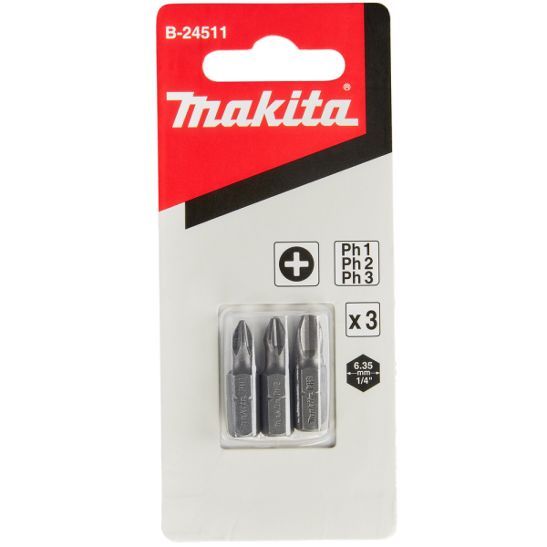 Биты Makita C-form PH1/PH2/PH3-25 мм 3 шт   B-24511