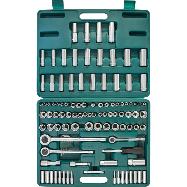 Набор торцевых головок JONNESWAY 1/4", 3/8", 1/2"DR, ключей 5/64"-1/4" 107 пр.