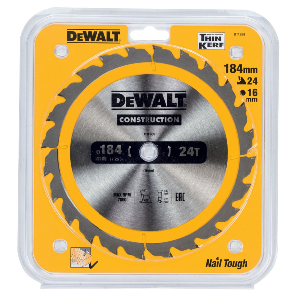 Диск п/п DEWALT DT 1939   184*16*24