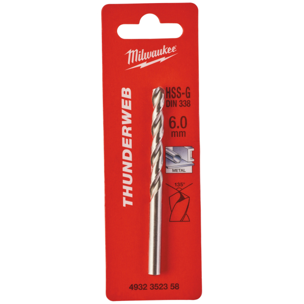Сверло Milwaukee HSS-G THUNDERWEB по металлу 6.0x93 мм