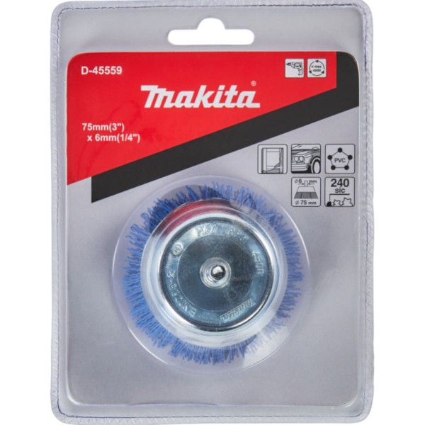 Щетка Makita 75 мм нейлоновая чашечная   D-45559