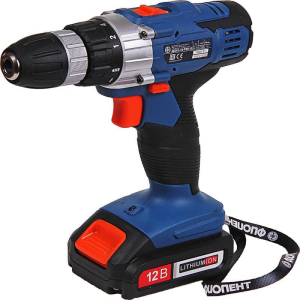 Дрель аккумуляторная Фиолент ДША 1-10-РЭ5-12В кейс