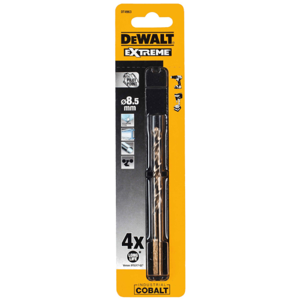 Сверло DEWALT по металлу Cobalt 8,5*117   DT 4963    (1 шт в упак)