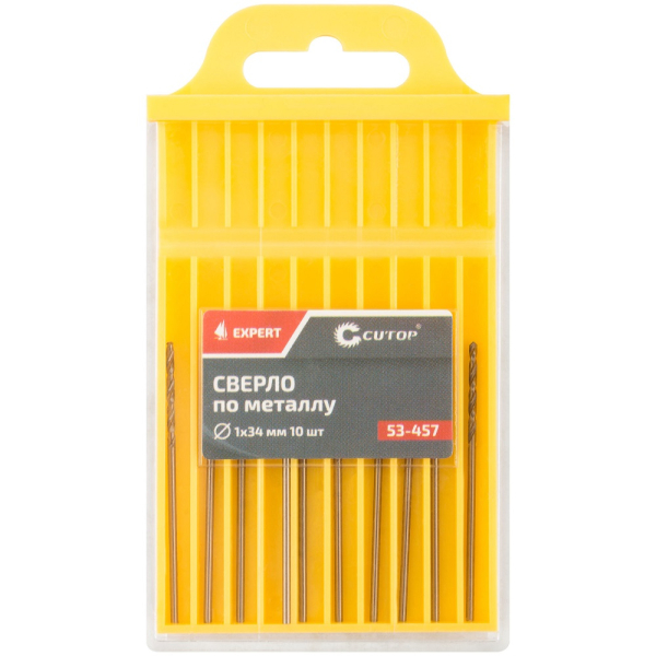 Сверло Cutop EXPERT 1*34 по металлу 10 шт   53-457