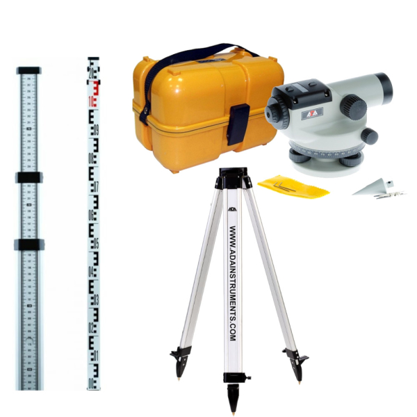 Оптический нивелир ADA Basis + рейка нивелирная STAFF 3 + штатив алюминиевый Light   A00117_K1