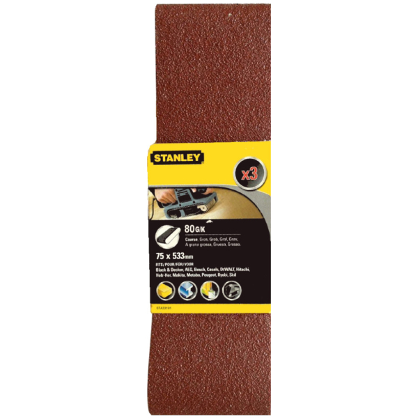 Лента шлифовальная STANLEY 75*533 K-80   STA33191