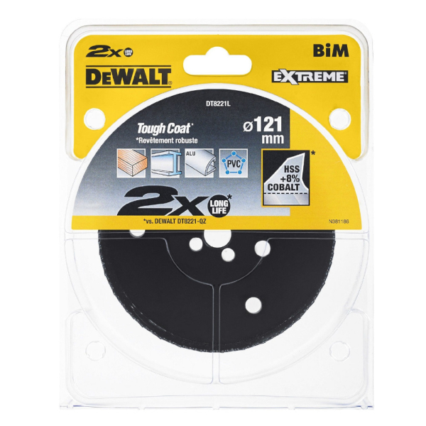 Цифенбор с карбидным покрытием DEWALT DT 8221 L 121*46 мм