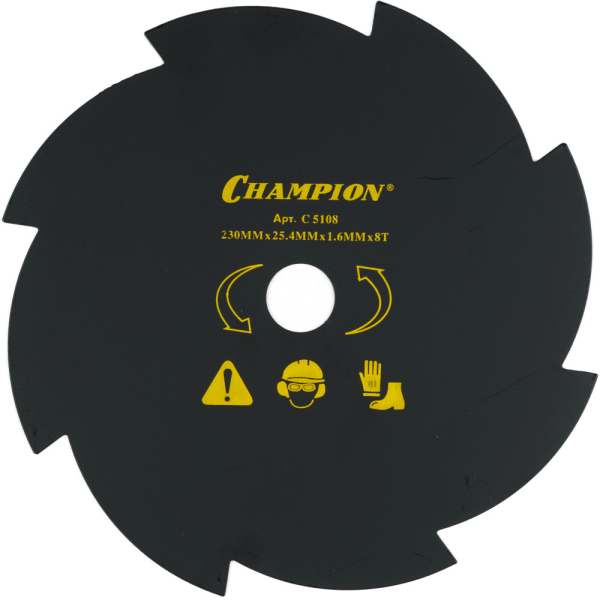 Нож CHAMPION для триммера 8 зубчатый d=230*25.4mm   C5108