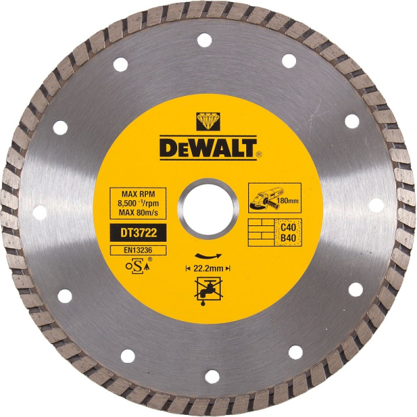Диск алмазный DEWALT DT 3722 180*22,2 мм сплошной