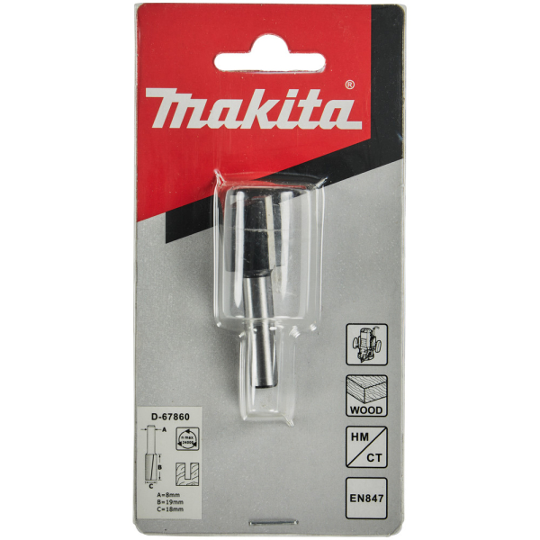 Фреза Makita пазовая с 2 кромками 18*19*8*51*2Т      D-67860