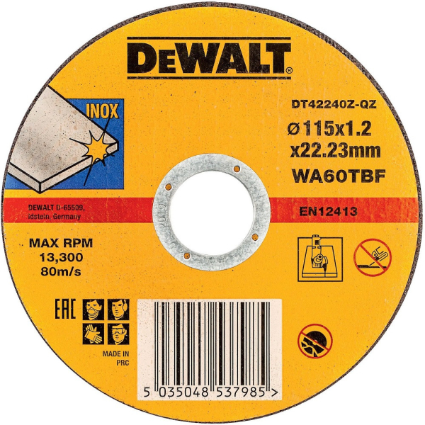 Диск абразивный DEWALT INDUSTRIAL 115*1,2*22.2 металл DT 42240Z
