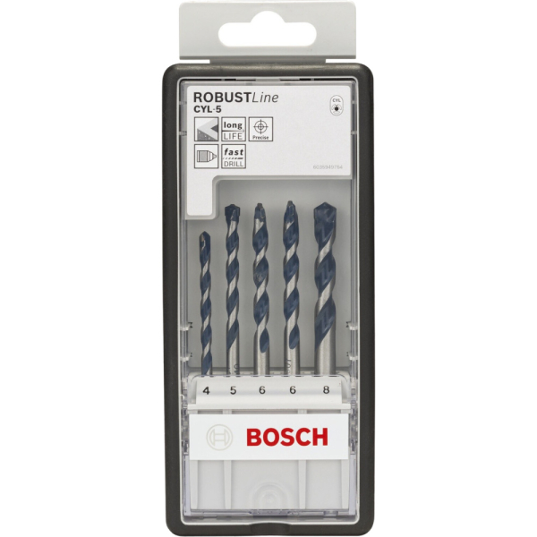Набор сверл BOSCH CYL-5 Robust Line из 5 штук   2.608.588.165