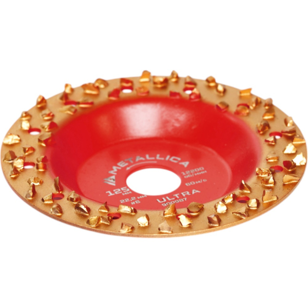 Чашка твердосплавная шлифовальная METALLICA Ultra 125х22,2 мм #8, плоская, по дереву   900987