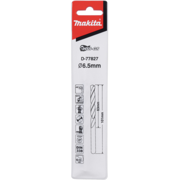 Сверло Makita по металлу HSS-GS 6.5*101   D-77827