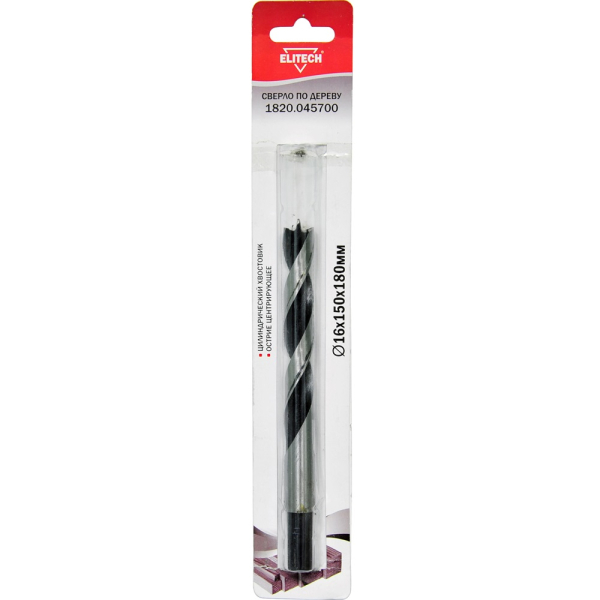 Сверло ELITECH по дереву 16*150*180мм