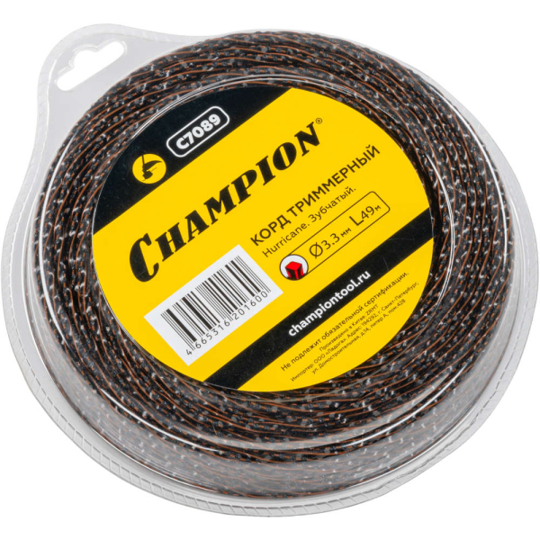 Леска CHAMPION Hurricane saw twist 3,3*49 м (зубчатая витая)+нож   C7089