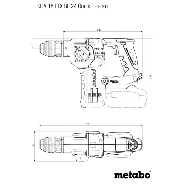 Перфоратор аккумуляторный Metabo KHA 18 LTX BL 24 Quick
