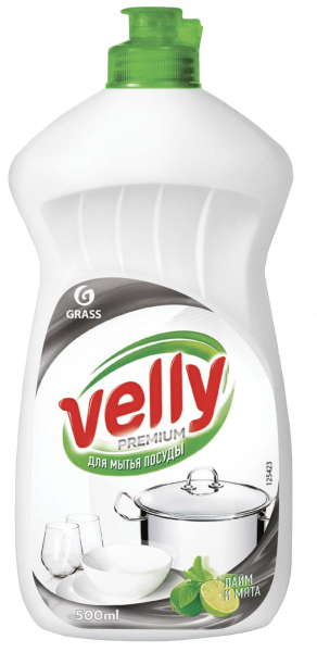 Средство для мытья посуды GRASS "VELLY Premium" лайм и мята 500мл   350102/125423