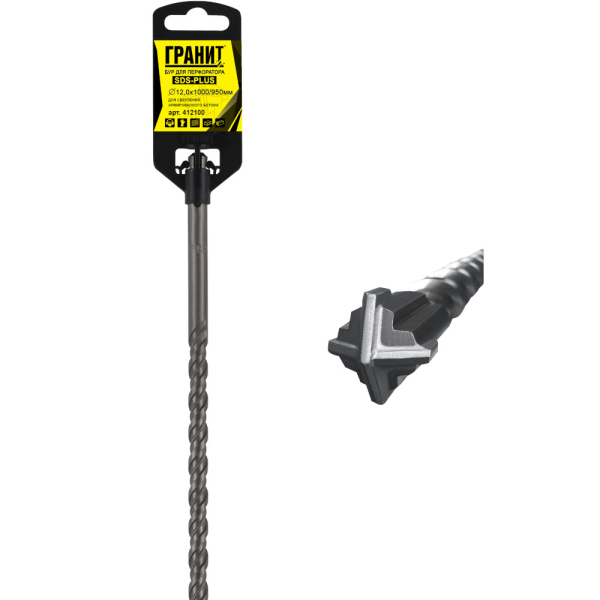 Бур ГРАНИТ SDS+ Quadro-X 12,0*1000