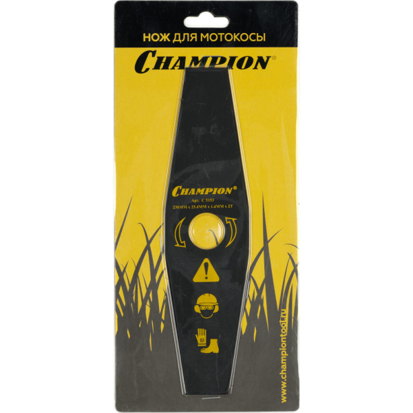 Нож CHAMPION для триммера 2-х зубчатый d=230*25,4mm   C5153