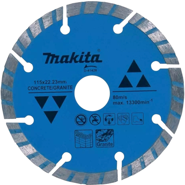 Диск алмазный Makita сегмент по бетону/граниту 115х22,23х7  D-41420