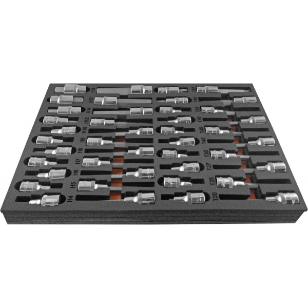 Набор торцевых головок OMBRA 1/2" DR со вставками-битами в EVA ложементе 280х375 мм, 42 предмета