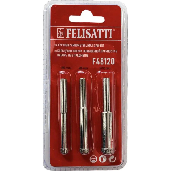 Коронка FELISATTI повышенной прочности 3 пр.   083.5.0.03