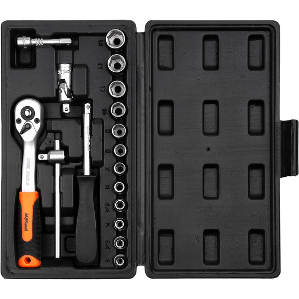 Набор инструмента AV Steel 17 предметов 1/4"  AV-011017