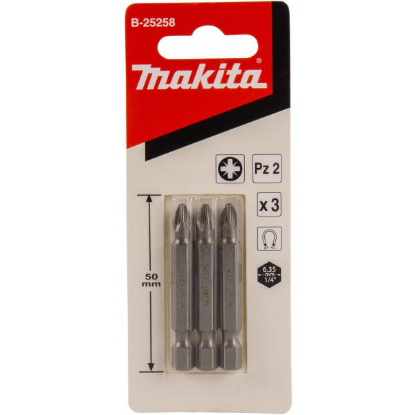 Насадка отверточная Makita PZ2-50 мм E-form 3 шт.   B-25258