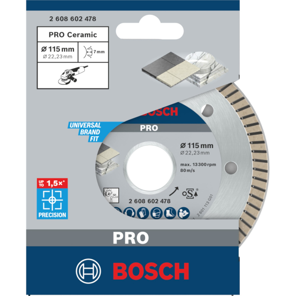 Диск алмазный BOSCH Best for Ceramic 115*22.2 турбо   2.608.602.478