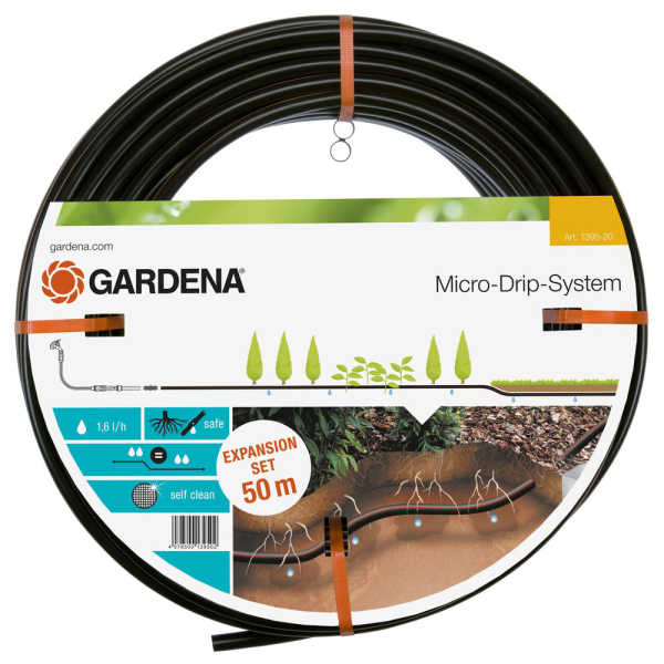 Шланг сочащийся д/подз прокладки Gardena 13.7мм х 50м+комплект   01395-20.000.00