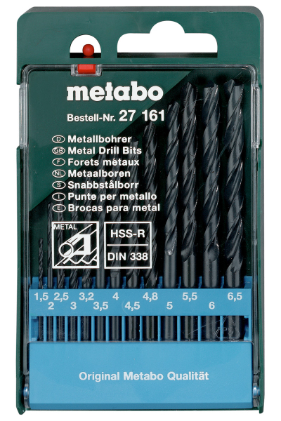 Набор сверл Metabo HSS-R по металлу 13 шт   (27161)